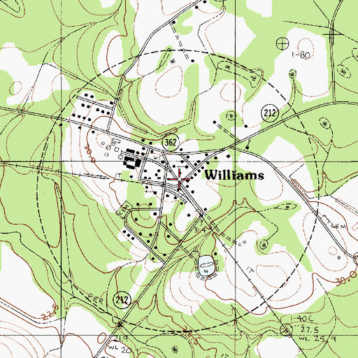 Topographic Map of Town of Williams, SC