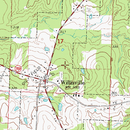 Topographic Map of Town of Willisville, AR