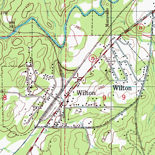 Topographic Map of Town of Wilton, AL