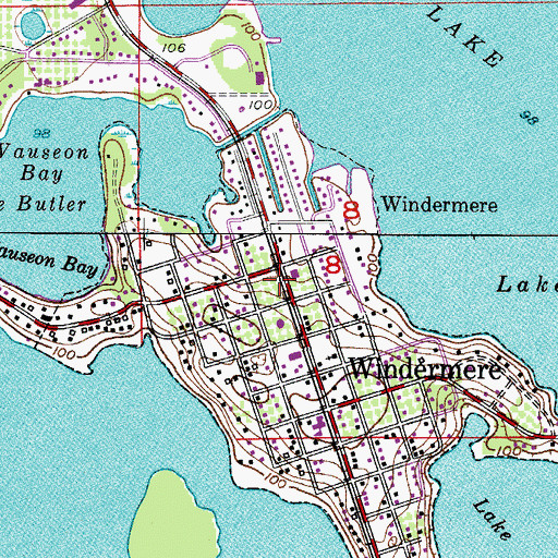 Topographic Map of Town of Windermere, FL