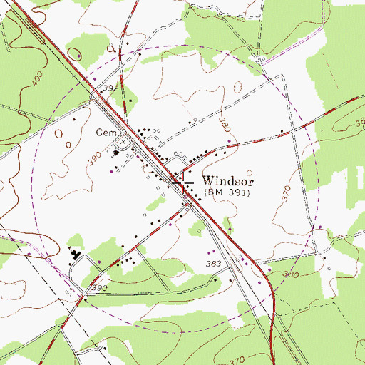 Topographic Map of Town of Windsor, SC