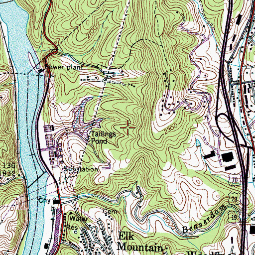 Topographic Map of Town of Woodfin, NC