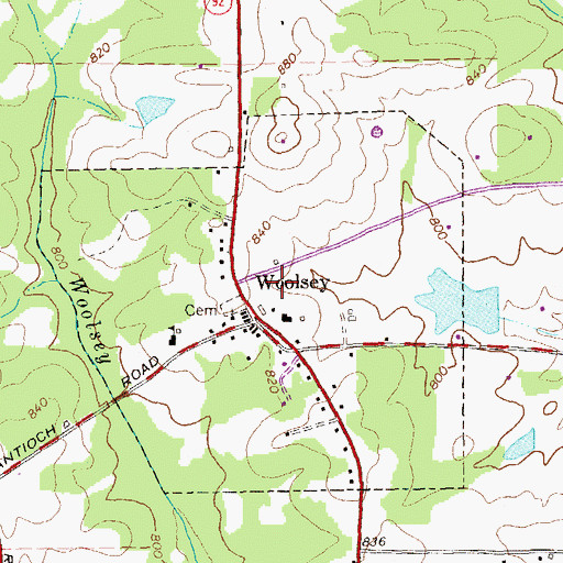 Topographic Map of Town of Woolsey, GA