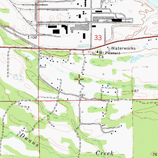 Topographic Map of Town of Yellow Bluff, AL