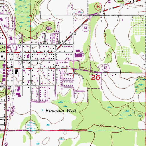 Topographic Map of Town of Zolfo Springs, FL