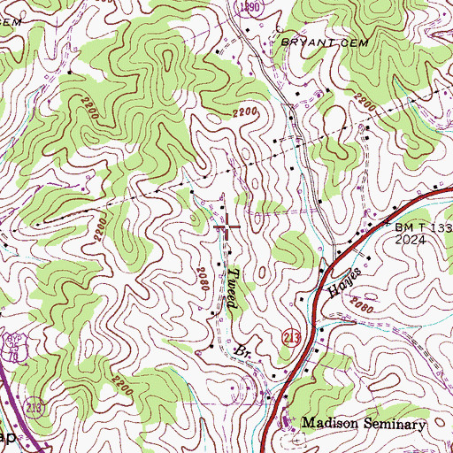 Topographic Map of Township 1, North Marshall, NC