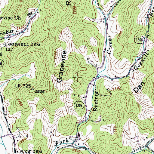 Topographic Map of Township 10, Grapevine, NC