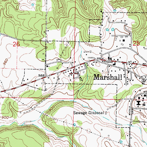 Topographic Map of Township of Bear Creek Number 5, AR