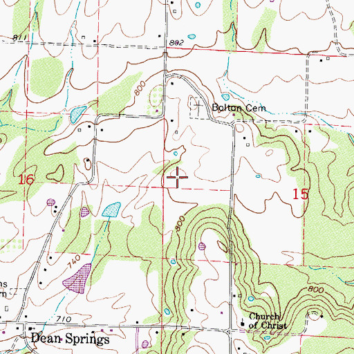 Topographic Map of Township of Dean Springs, AR