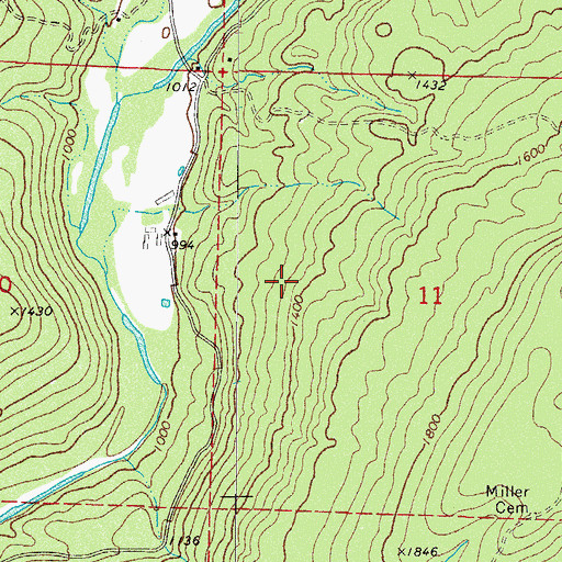 Topographic Map of Township of Dickerson-Hill, AR