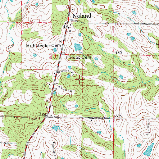 Topographic Map of Township of East Roanoke, AR