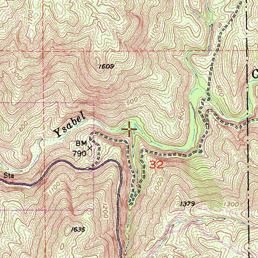 Topographic Map of Clevenger Canyon, CA