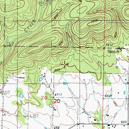 Topographic Map of Township of Keener, AR