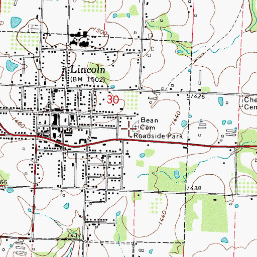 Topographic Map of Township of Lincoln, AR
