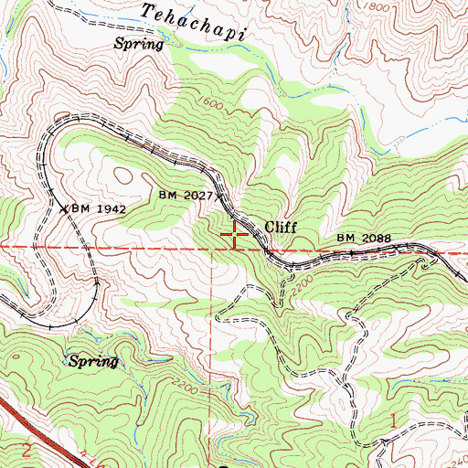Topographic Map of Cliff, CA