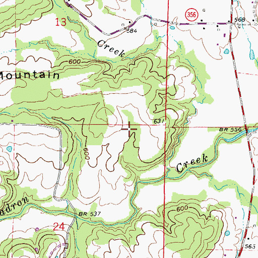 Topographic Map of Township of North Cadron, AR