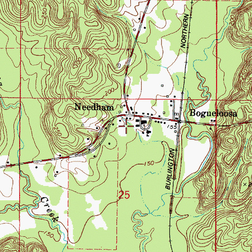 Topographic Map of Town of Needham, AL