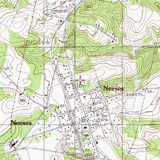 Topographic Map of Town of Neeses, SC