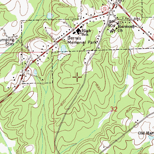 Topographic Map of Town of New Site, AL