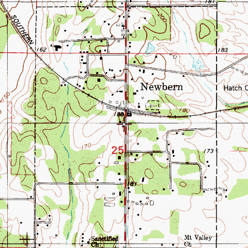 Topographic Map of Town of Newbern, AL