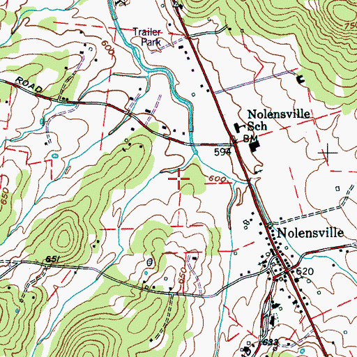 Topographic Map of Town of Nolensville, TN