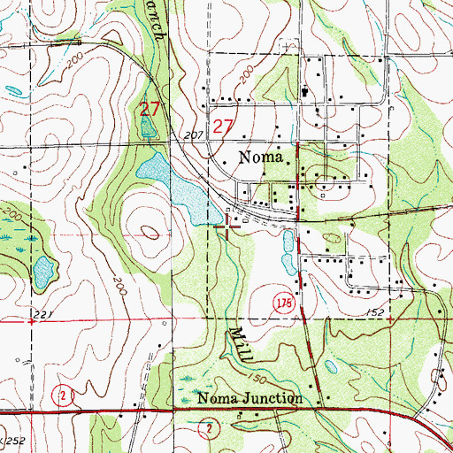 Topographic Map of Town of Noma, FL