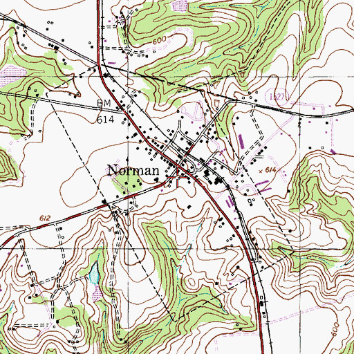 Topographic Map of Town of Norman, NC
