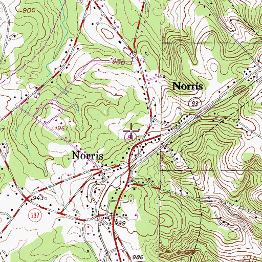 Topographic Map of Town of Norris, SC