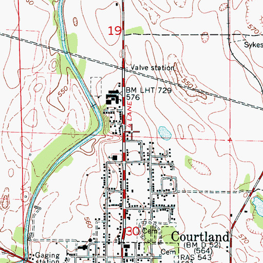 Topographic Map of Town of North Courtland, AL