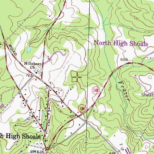 Topographic Map of Town of North High Shoals, GA