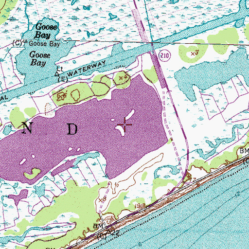 Topographic Map of Town of North Topsail Beach, NC