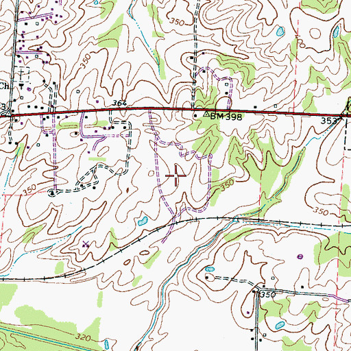 Topographic Map of Town of Oakland, TN