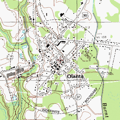 Topographic Map of Town of Olanta, SC