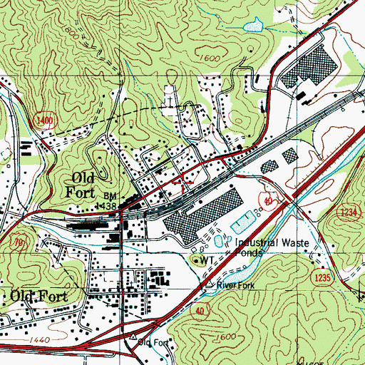 Topographic Map of Town of Old Fort, NC