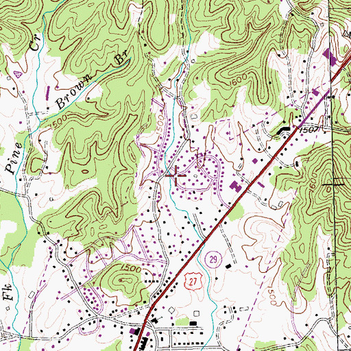 Topographic Map of Town of Oneida, TN