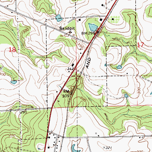 Topographic Map of Town of Onycha, AL