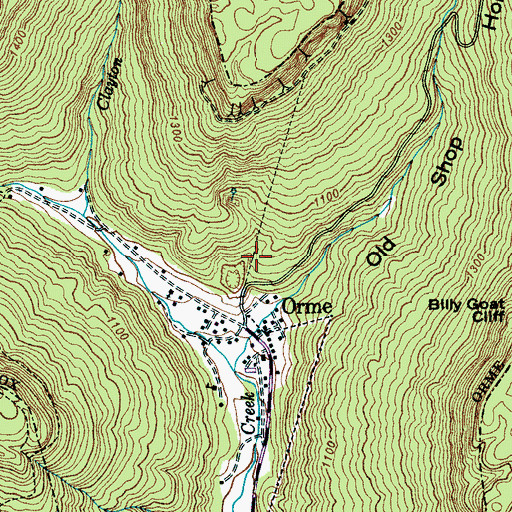 Topographic Map of Town of Orme, TN