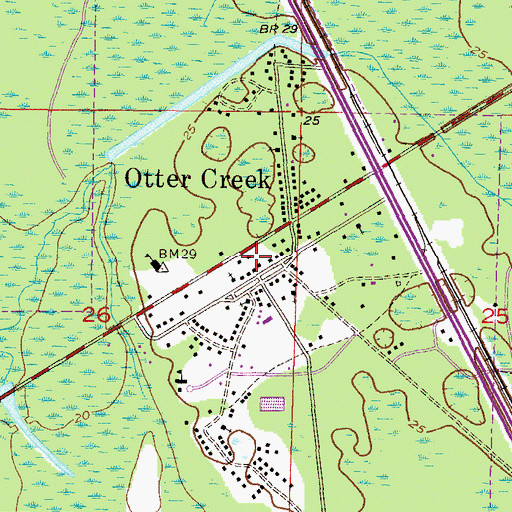 Topographic Map of Town of Otter Creek, FL