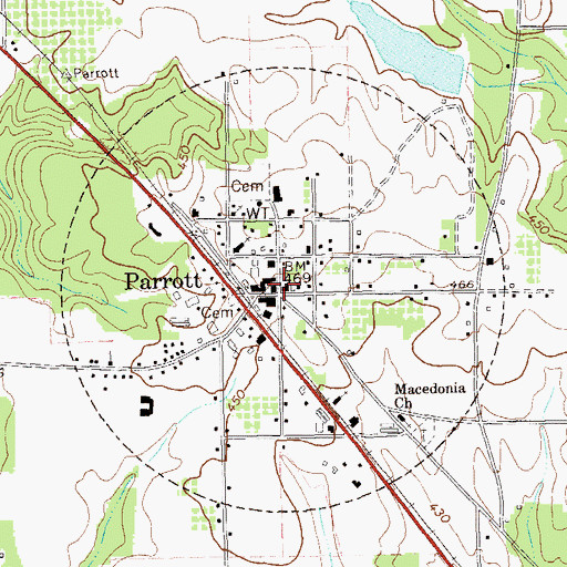 Topographic Map of Town of Parrott, GA
