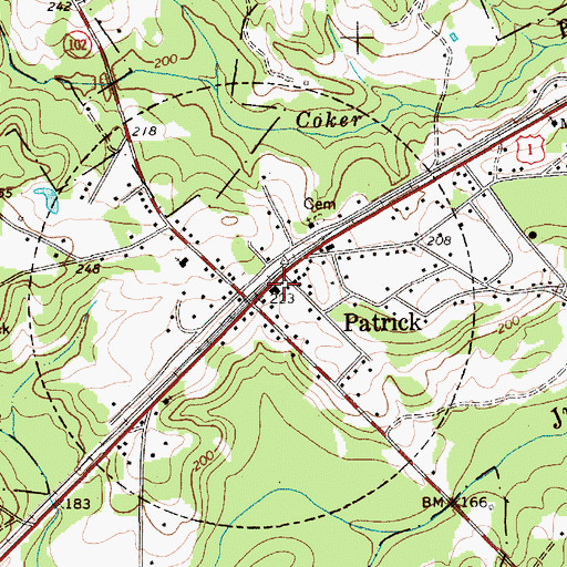Topographic Map of Town of Patrick, SC