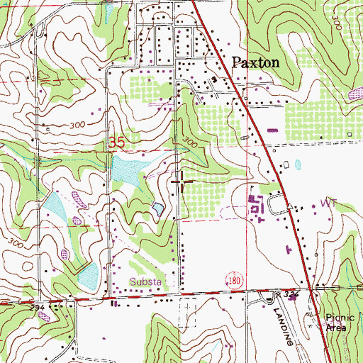 Topographic Map of Town of Paxton, FL