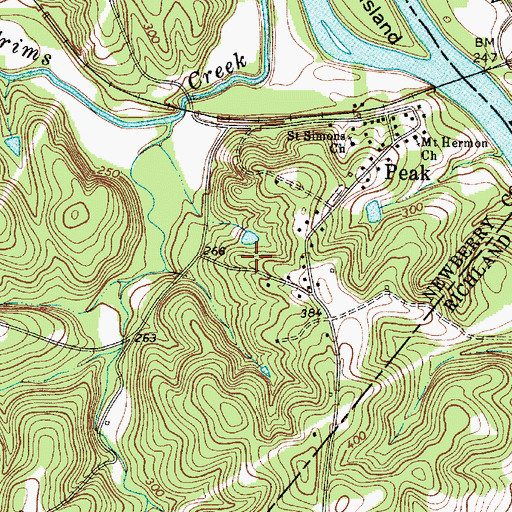 Topographic Map of Town of Peak, SC