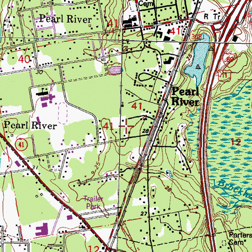 Topographic Map of Town of Pearl River, LA