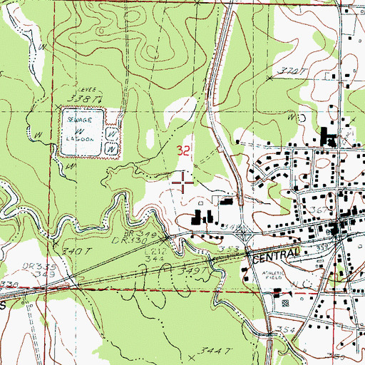 Topographic Map of Town of Pelahatchie, MS