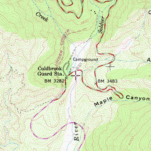 Topographic Map of Cloudburst Canyon, CA