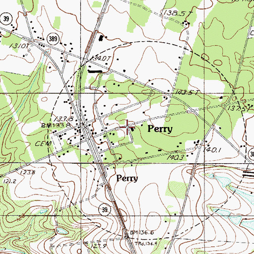 Topographic Map of Town of Perry, SC