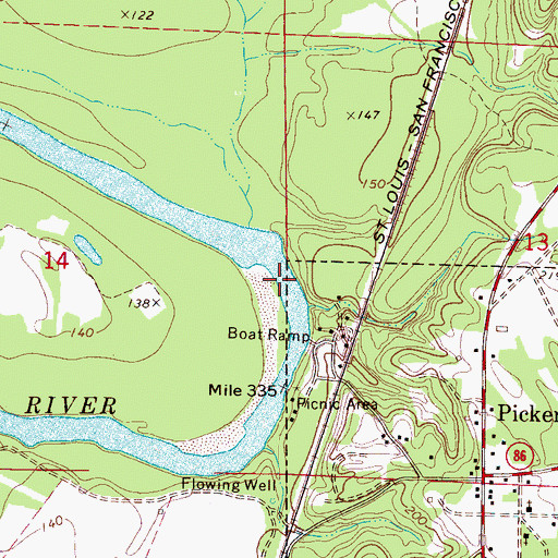 Topographic Map of Town of Pickensville, AL