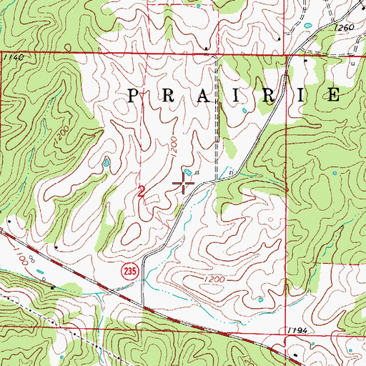 Topographic Map of Town of Pindall, AR