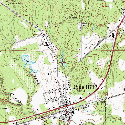 Topographic Map of Town of Pine Hill, AL