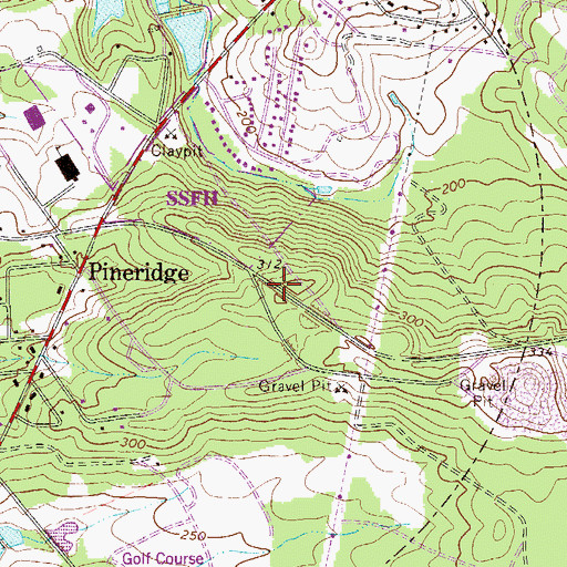 Topographic Map of Town of Pine Ridge, SC